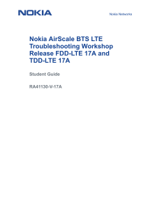 Nokia AirScale BTS LTE Troubleshooting Workshop Student Guide