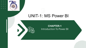 Introduction to MS Power BI - Unit 1 Chapter 1