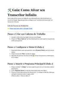 Guia: Ativar Transcritor Infinito com Google Colab