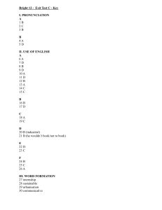 Bright 12 Exit Test C Key Answers