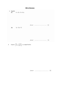 WA1-2 Revision: Algebra Practice