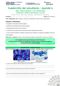 Cuadernillo de Estudiante: C&eacute;lulas At&iacute;picas y C&aacute;ncer - Bachillerato Cient&iacute;fico