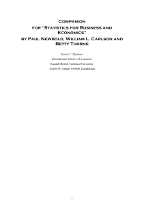 Companion for Statistics for Business and Economics