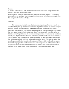 Family Importance Essay: The Catcher in the Rye Examples