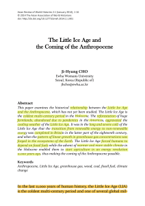 The Little Ice Age and Anthropocene: Historical Link
