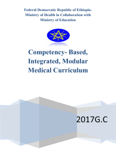 Ethiopia Medical Curriculum 2017: Competency-Based, Integrated, Modular