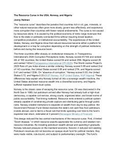Resource Curse: USA, Norway, Nigeria Comparison