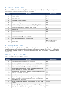 Piping Critical Lines: Process & Stress Categories