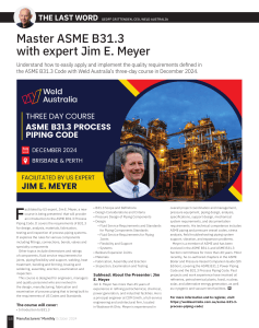 Master ASME B31.3 Course with Jim Meyer, Dec 2024