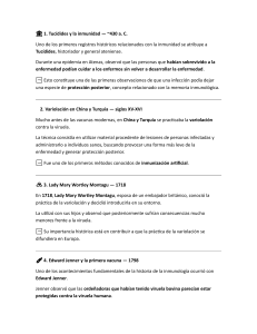 Historia de la Inmunolog&iacute;a: Hitos Clave