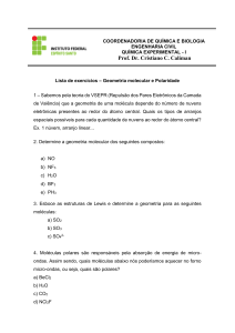 Exerc&iacute;cios de Geometria Molecular e Polaridade
