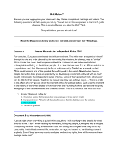 Unit 7 Study Guide: Historical Readings and Questions