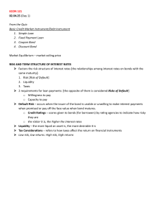 ECON 121: Credit Market Instruments & Interest Rates