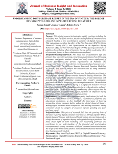 Understanding Post-Purchase Regret in FinTech: BNPL and Impulsive Buying