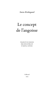Le concept de l'angoisse de Kierkegaard