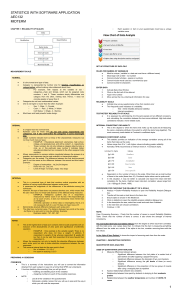 Statistics with Software Application Midterm Study Guide