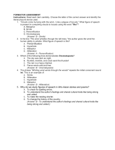 Formative Assessment: Literary Devices Quiz