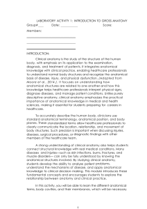 Laboratory Activity 1: Introduction to Gross Anatomy