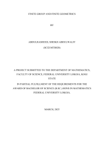 Finite Group and Finite Geometries: A B.Sc. Mathematics Thesis