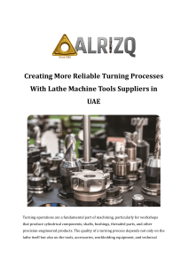 Reliable Turning Processes with Lathe Tools Suppliers in UAE