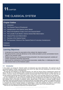 The Classical System: Macroeconomic Theory