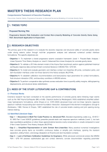 Master's Thesis Research Plan: Seismic Safety of Concrete Gravity Dams