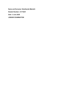 LSB2605 Examination Document
