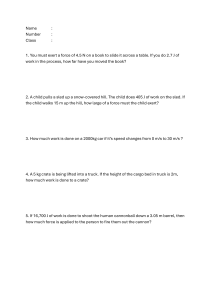 Physics Work and Energy Problems Worksheet