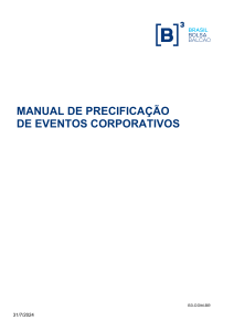 Manual de Precifica&ccedil;&atilde;o de Eventos Corporativos B3