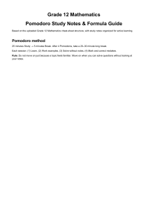 Grade 12 Math Pomodoro Study Notes & Formula Guide