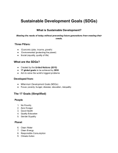 Sustainable Development Goals (SDGs) Explained