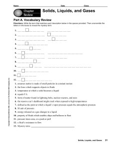 Solids Liquids Gases Chapter Review Worksheet