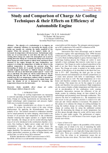 Charge Air Cooling Techniques for Automobile Engines