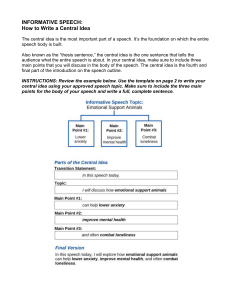 How to Write a Central Idea for an Informative Speech