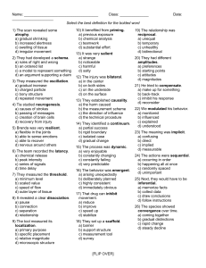 Scientific Vocabulary Quiz: Multiple Choice Definitions