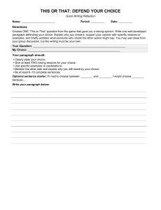 This or That: Defend Your Choice Writing Worksheet