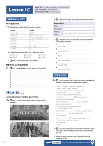 Lesson 1C: Alphabet & Simple Questions Practice