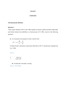 CHMT3041 Thermodynamic Relations Tutorial 1