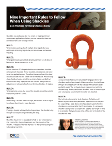 Nine Rules for Safe Shackle Use