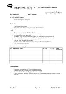 Electrical Safety Routine Inspection Specification