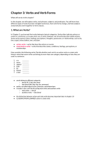 Chapter 3: Verbs and Verb Forms