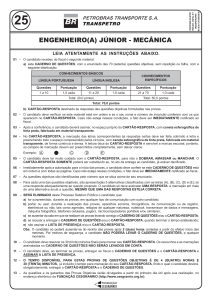 Prova Engenheiro Junior Mec&acirc;nica Transpetro 2018