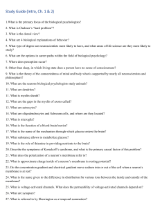 Biological Psychology Study Guide: Intro, Ch. 1 & 2