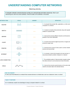 Understanding Computer Networks Student Worksheet