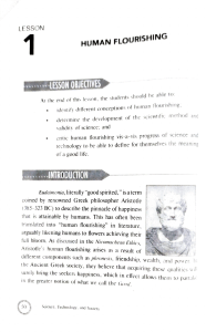 Lesson 1: Human Flourishing - Science, Technology, and Society