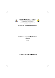 Computer Graphics Course Material - Alagappa University MCA II Semester
