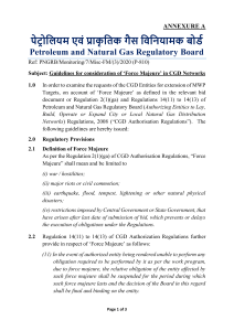 PNGRB Guidelines for Force Majeure in CGD Networks