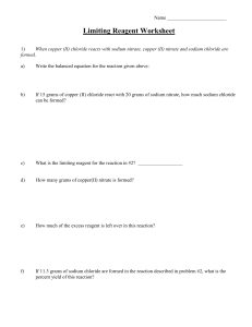 Limiting Reagent Worksheet
