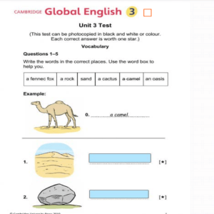 Cambridge Global English 3 Unit 3 Test Vocabulary Exercises
