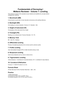 Fundamentals of Surveying I Midterm Reviewer: Leveling